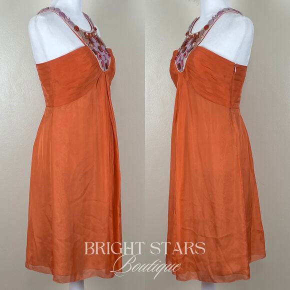 Extremely Rare Orange Embellished Silk Dress ASO Gaby Solis Desperate Housewives - Picture 4 of 9
